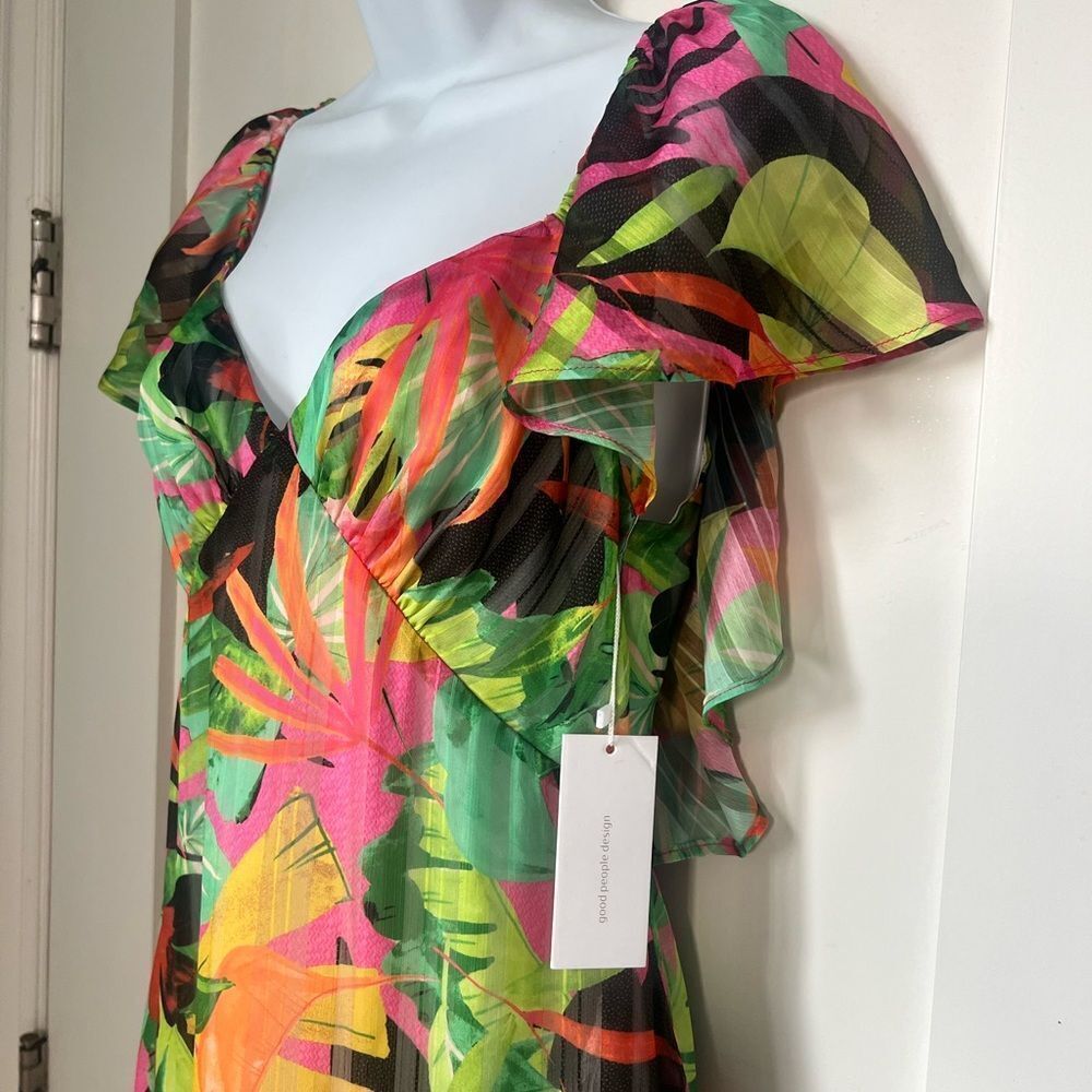 NWT Anthropologie  G.P.D.  Women’s Tropical Floral Maxi Tiered Dress Size Small - Picture 8 of 9